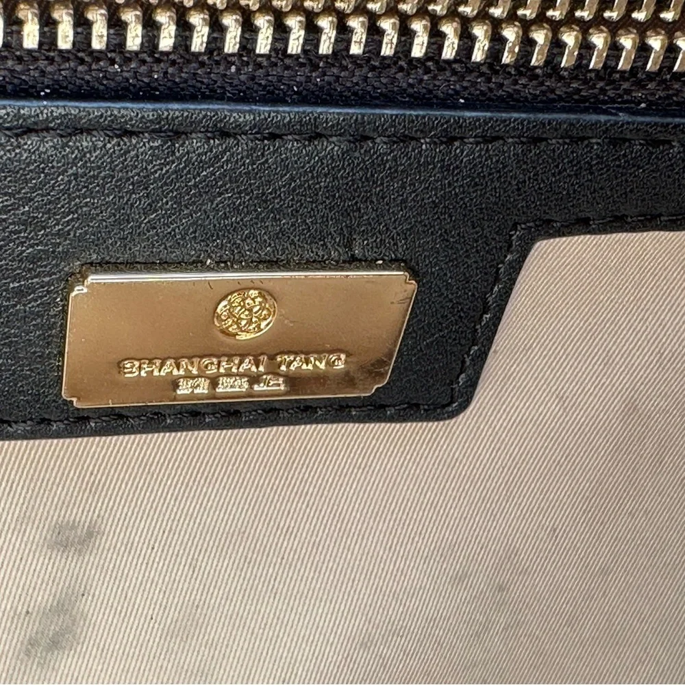 Shanghai Tang Black Leather Hobo Bag - Picture 10 of 14